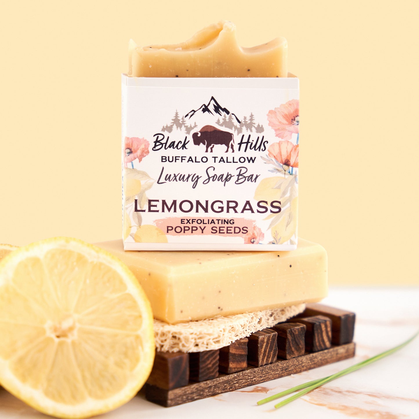 Exfoliating Lemongrass Luxury Buffalo Tallow Soap Bar